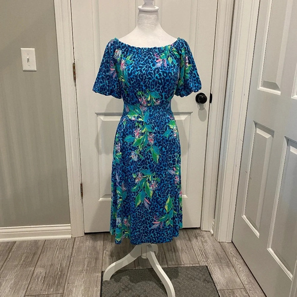 Lilly Pulitzer Camille Dress Formentera Turquoise Hot On the Spot 16799 - Picture 3 of 11